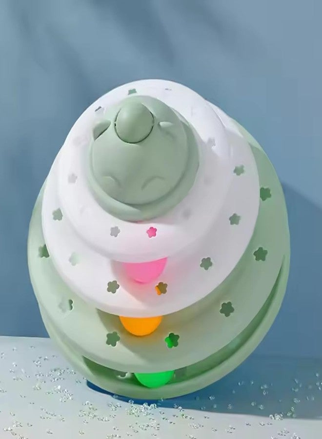 KittuPet ألعاب كيتو بيت للقطط - قرص دوار ممتع للحيوانات الأليفة مع عصا إثارة، لعبة ذكية للقطط الصغيرة مع 3 كرات متحركة، مستلزمات للحيوانات الأليفة للصيد والتمرين، لون عشوائي للتغلب على الملل - Image 3